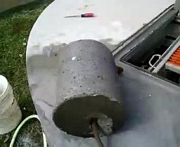 10" core drilling core on a rope. heavy core drill 10" core on a rope