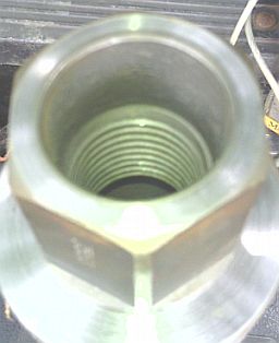 Normal size core drill hub. top view of 2 inch concrete core drill bit